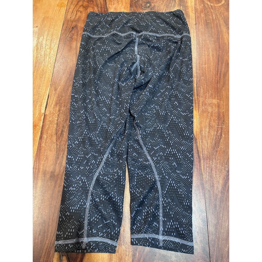 ADIDAS climalite leggings women small navy geometrical print cropped capri gym